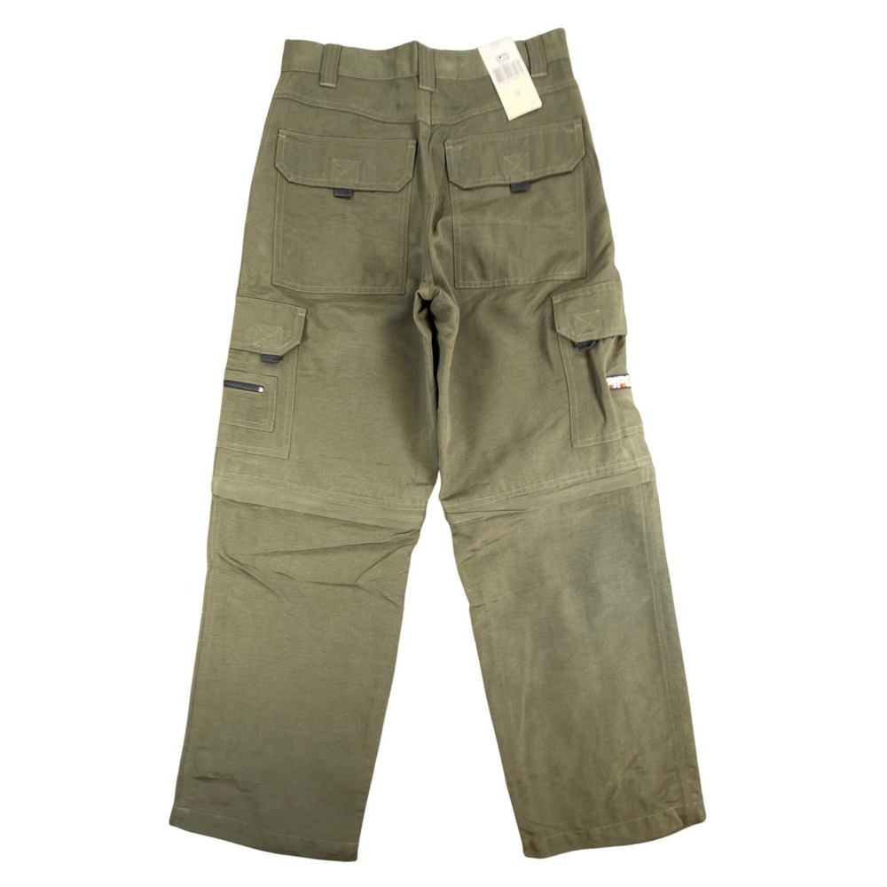 Lee Pipes Cargo Pants Boys 12 Vintage 90s Y2K Olive Green Zip Off Convertible